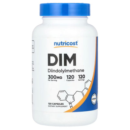 Nutricost DIM Plus BioPerine 300mg – 120 Vegetarian Capsules, 4-Month Supply, Max Strength Diindolylmethane