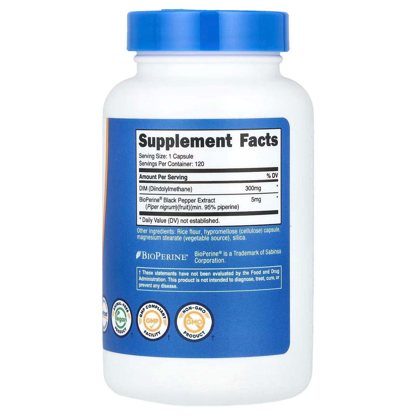 Nutricost DIM Plus BioPerine 300mg – 120 Vegetarian Capsules, 4-Month Supply, Max Strength Diindolylmethane