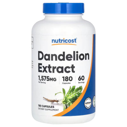 Nutricost Dandelion Extract – 180 Capsules, 60 Servings, Herbal Dandelion Supplement