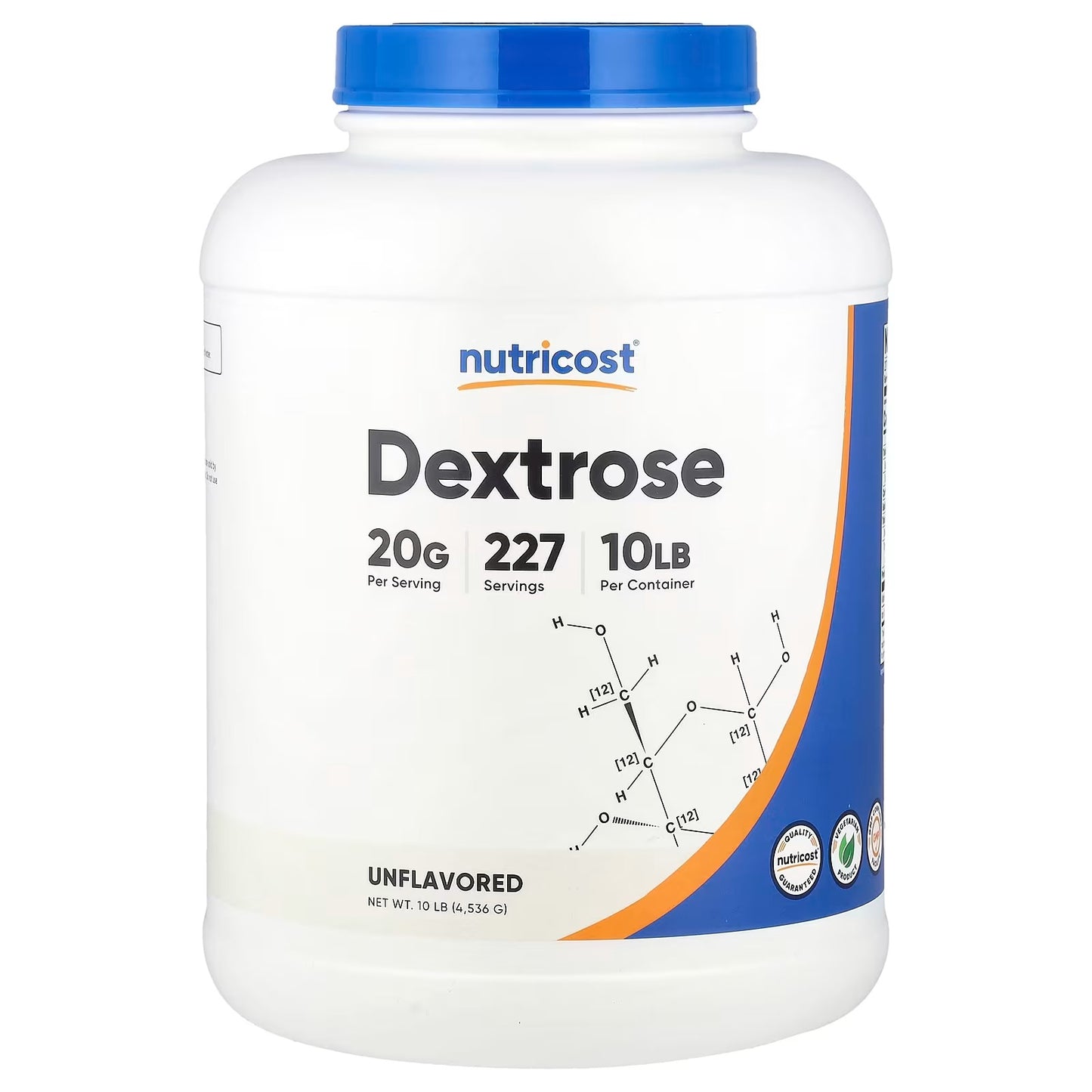 Nutricost Dextrose Powder 10 lbs (4.54kg) – Gluten-Free Pure Dextrose Powder