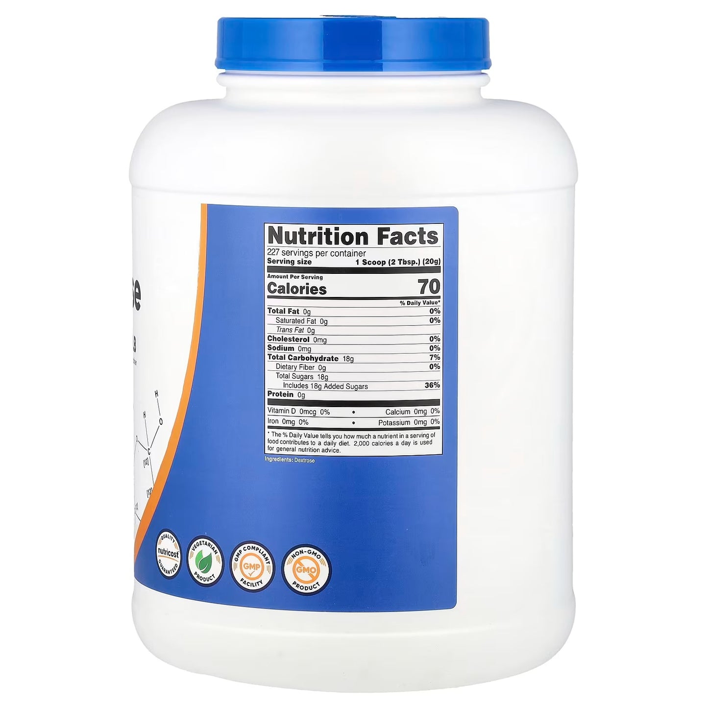 Nutricost Dextrose Powder 10 lbs (4.54kg) – Gluten-Free Pure Dextrose Powder