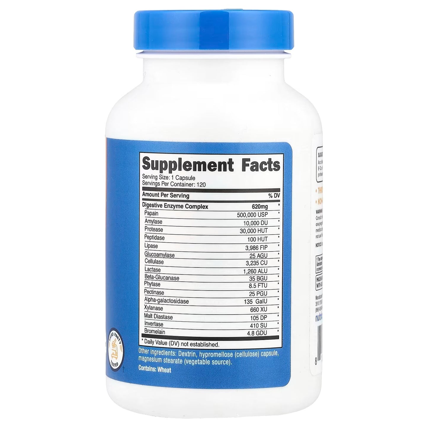 Nutricost Digestive Enzymes 620mg – 120 Capsules, Complete Digestive Enzyme Supplement