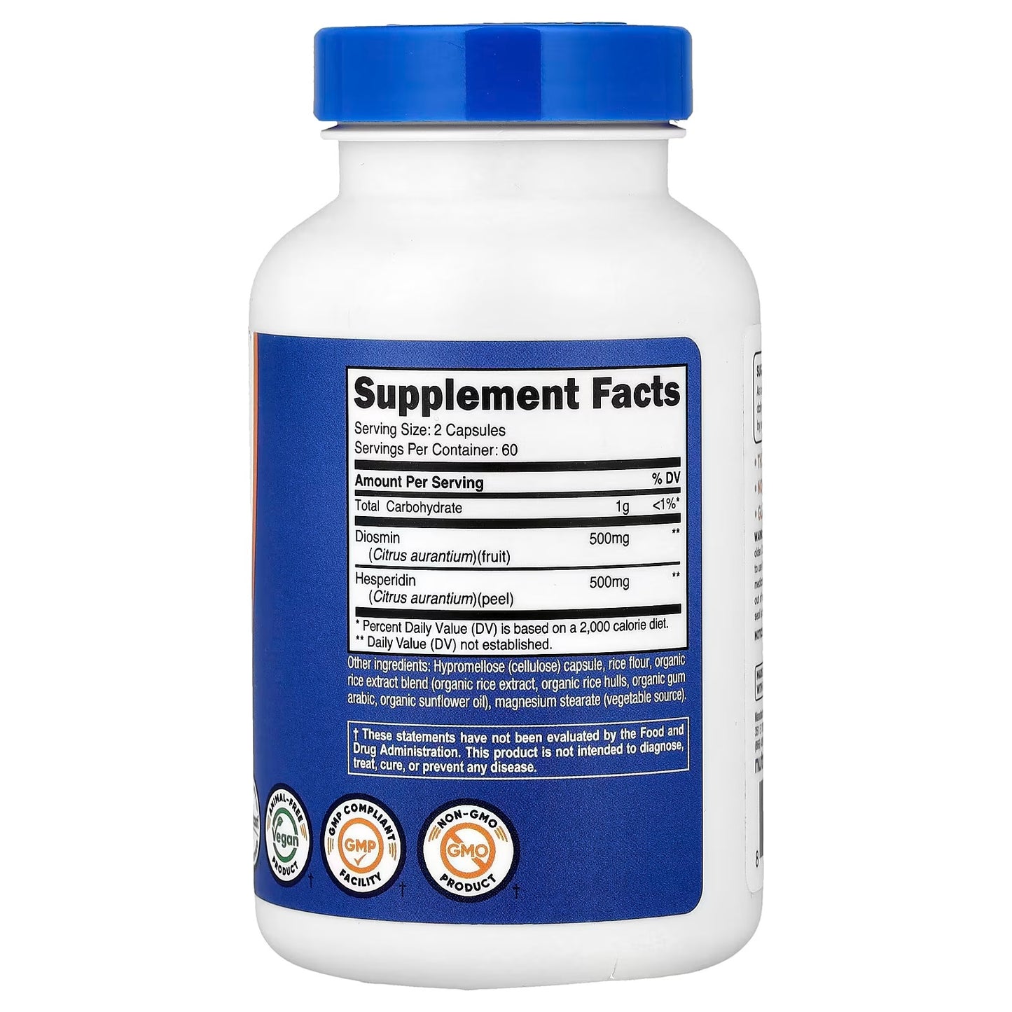 Nutricost Diosmin with Hesperidin 1000mg Complex – 120 Vegan Capsules, 60 Servings, 500mg Diosmin + 500mg Hesperidin, Gluten-Free & GMO-Free