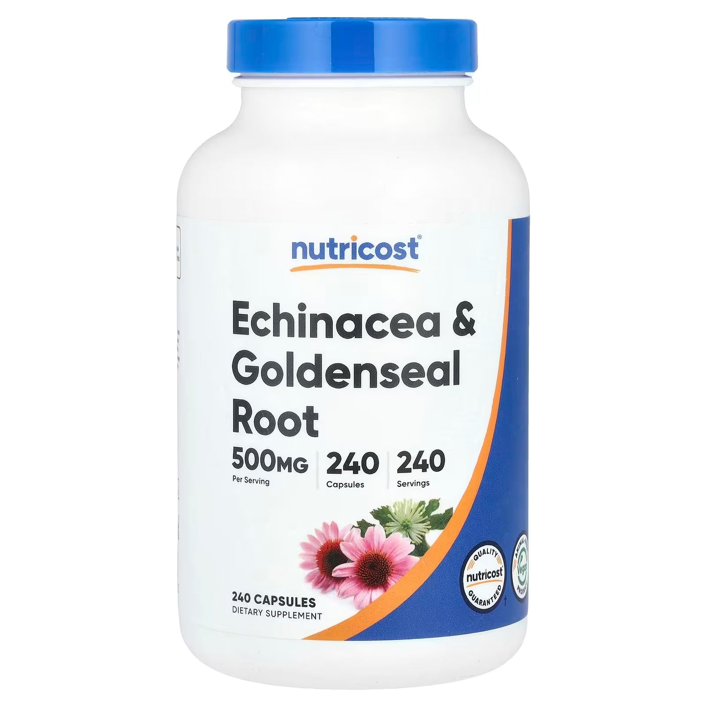 Nutricost Echinacea & Goldenseal Root 500mg – 240 Vegetarian Capsules, Non-GMO & Gluten-Free Herbal Supplement