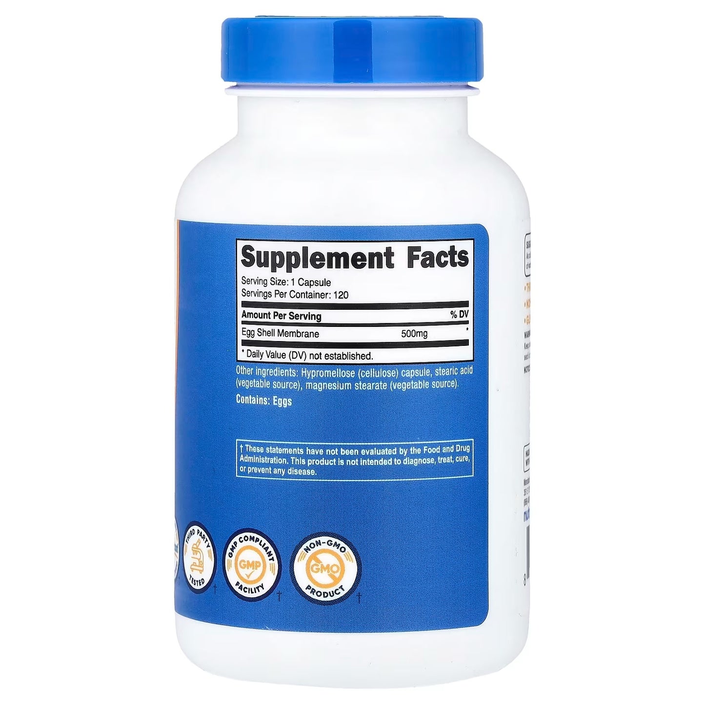 Nutricost Eggshell Membrane 500mg – 120 Capsules, Gluten-Free & GMO-Free Joint Support Supplement