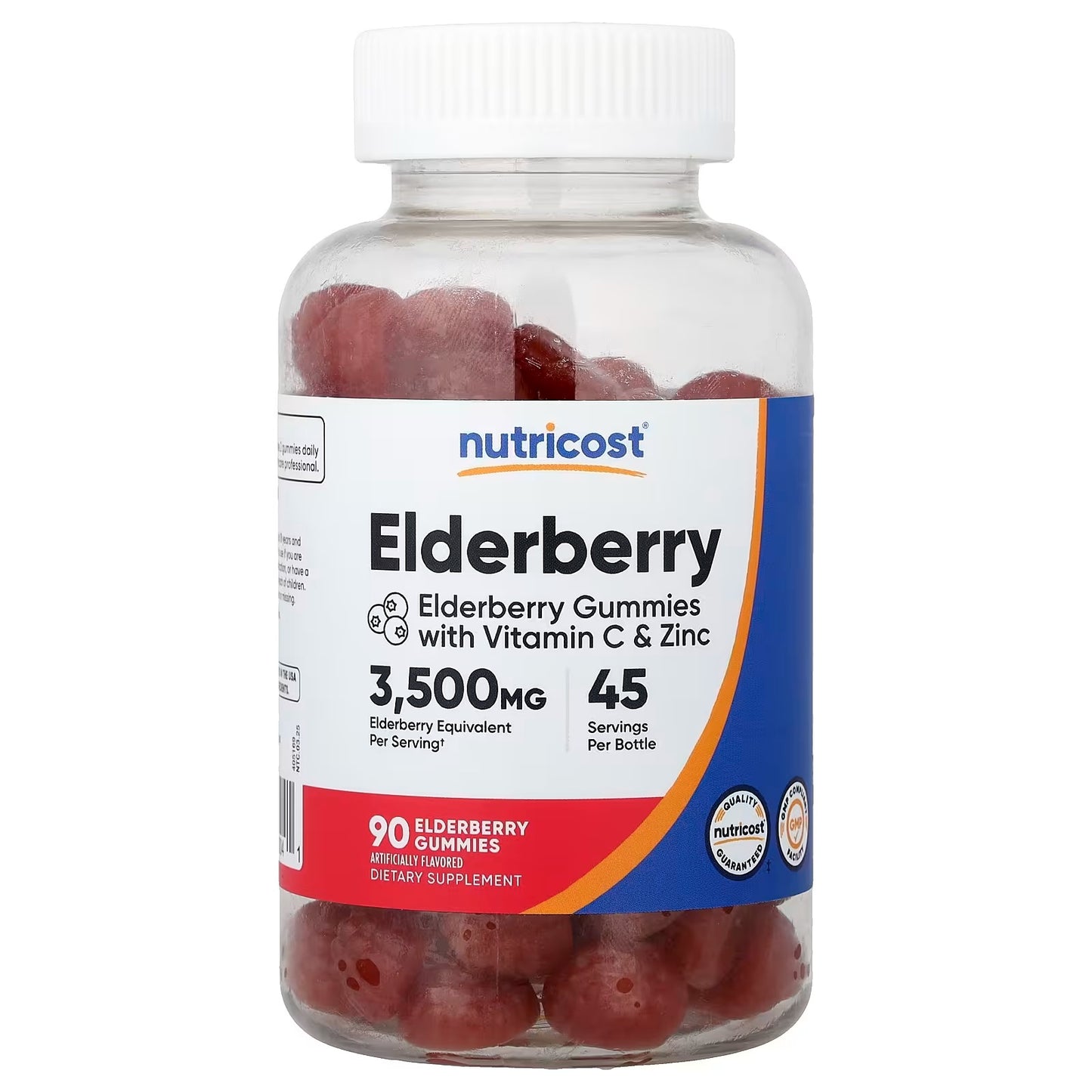 Nutricost Elderberry Extract Gummies – 90 Gummies, 45 Servings, Natural Elderberry Supplement