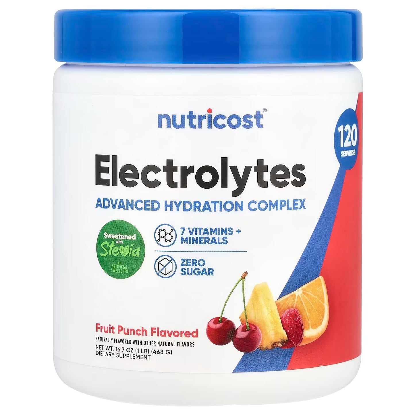 Nutricost Electrolyte Complex Powder – Fruit Punch, 120 Servings, Hydration & Electrolyte Supplement