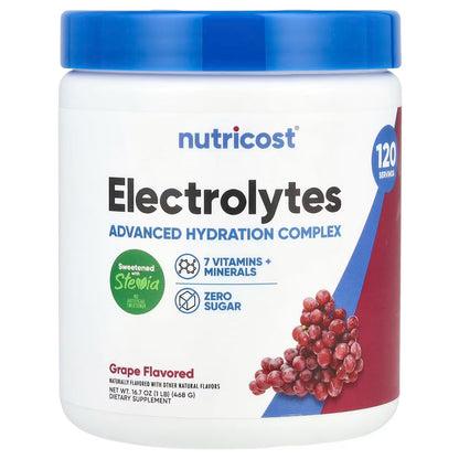 Nutricost Electrolyte Complex Powder – Grape Flavor, 120 Servings, Advanced Hydration Supplement