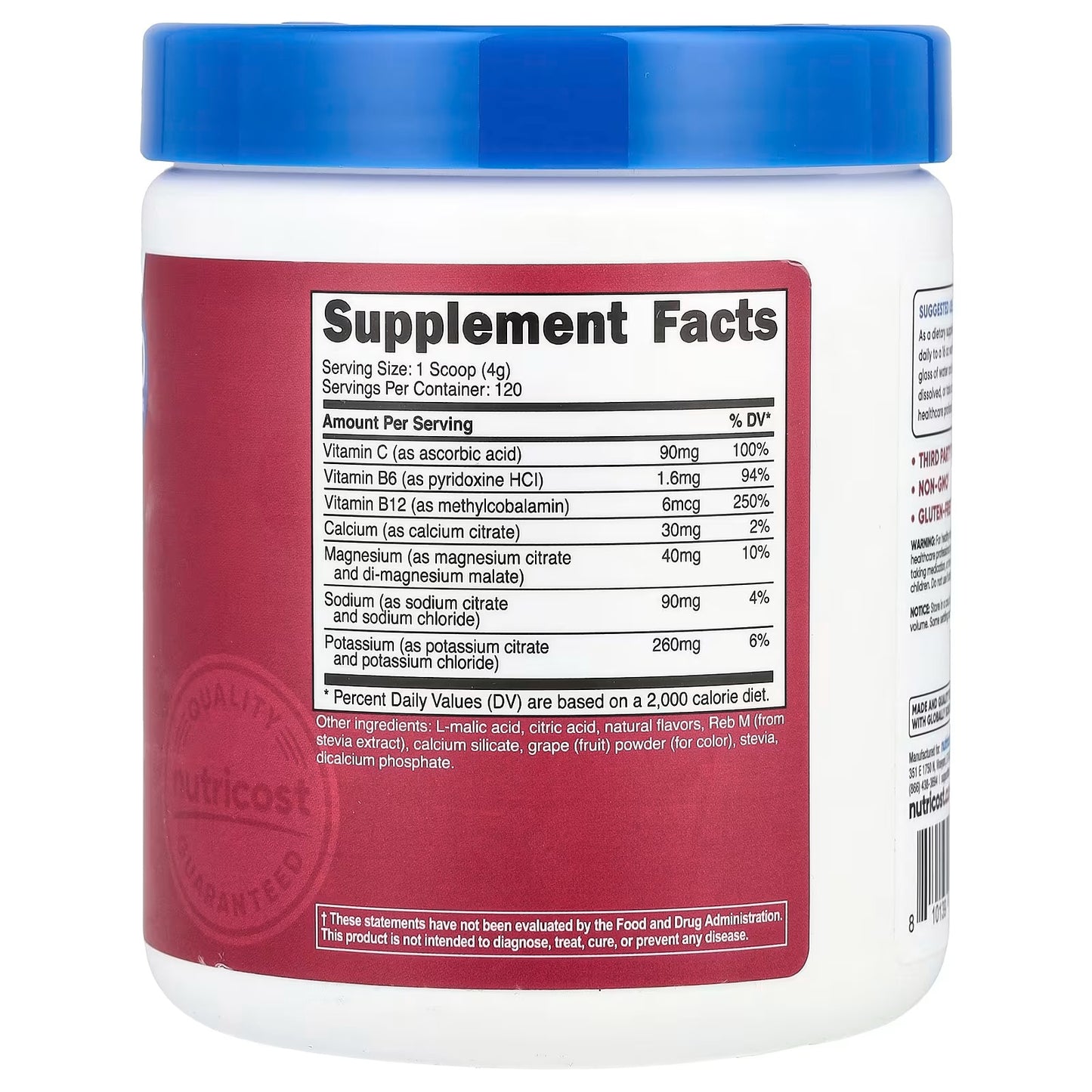 Nutricost Electrolyte Complex Powder – Grape Flavor, 120 Servings, Advanced Hydration Supplement