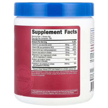 Nutricost Electrolyte Complex Powder – Grape Flavor, 120 Servings, Advanced Hydration Supplement