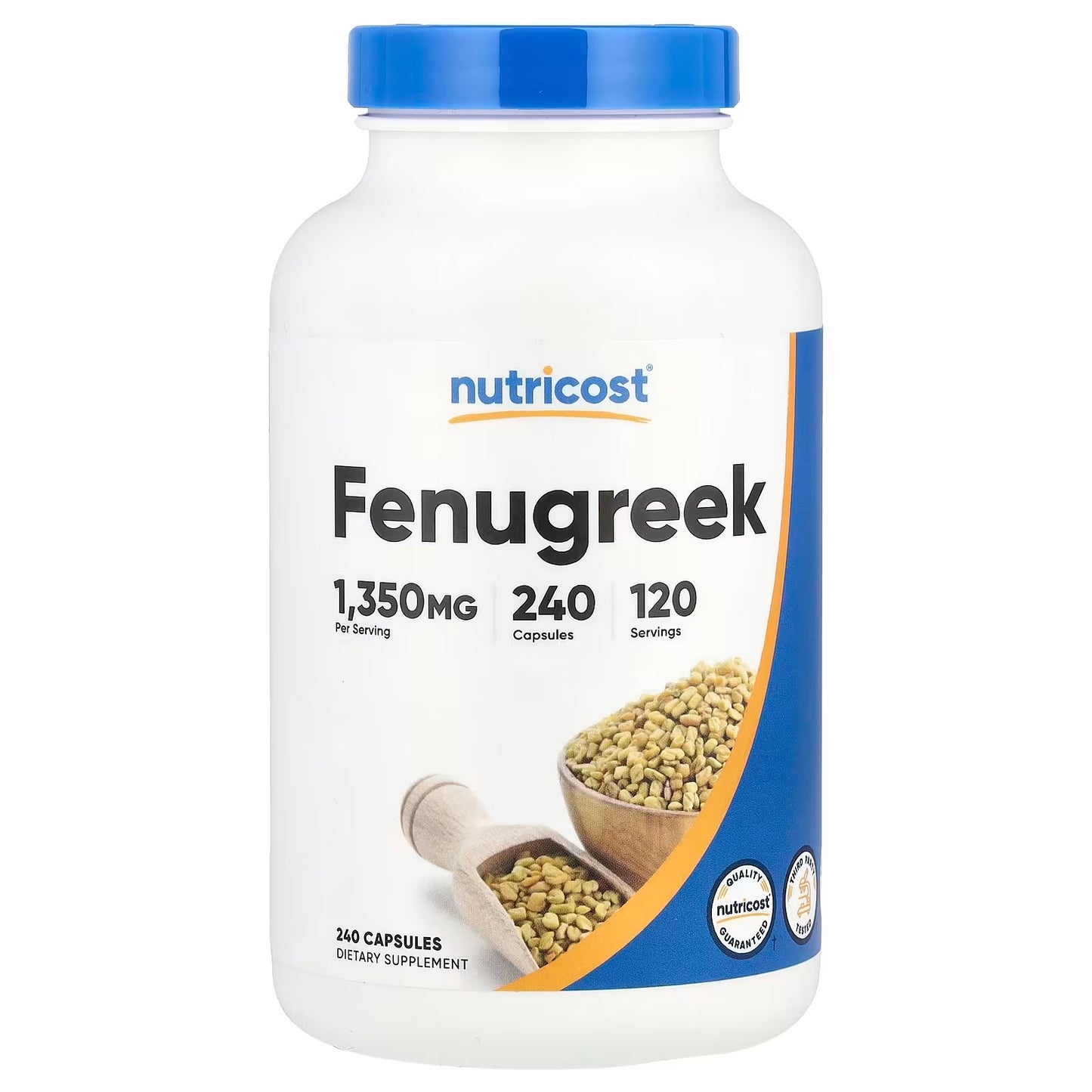 Nutricost Fenugreek Seed 1350mg – 240 Capsules, 675mg Per Capsule, Gluten-Free & GMO-Free