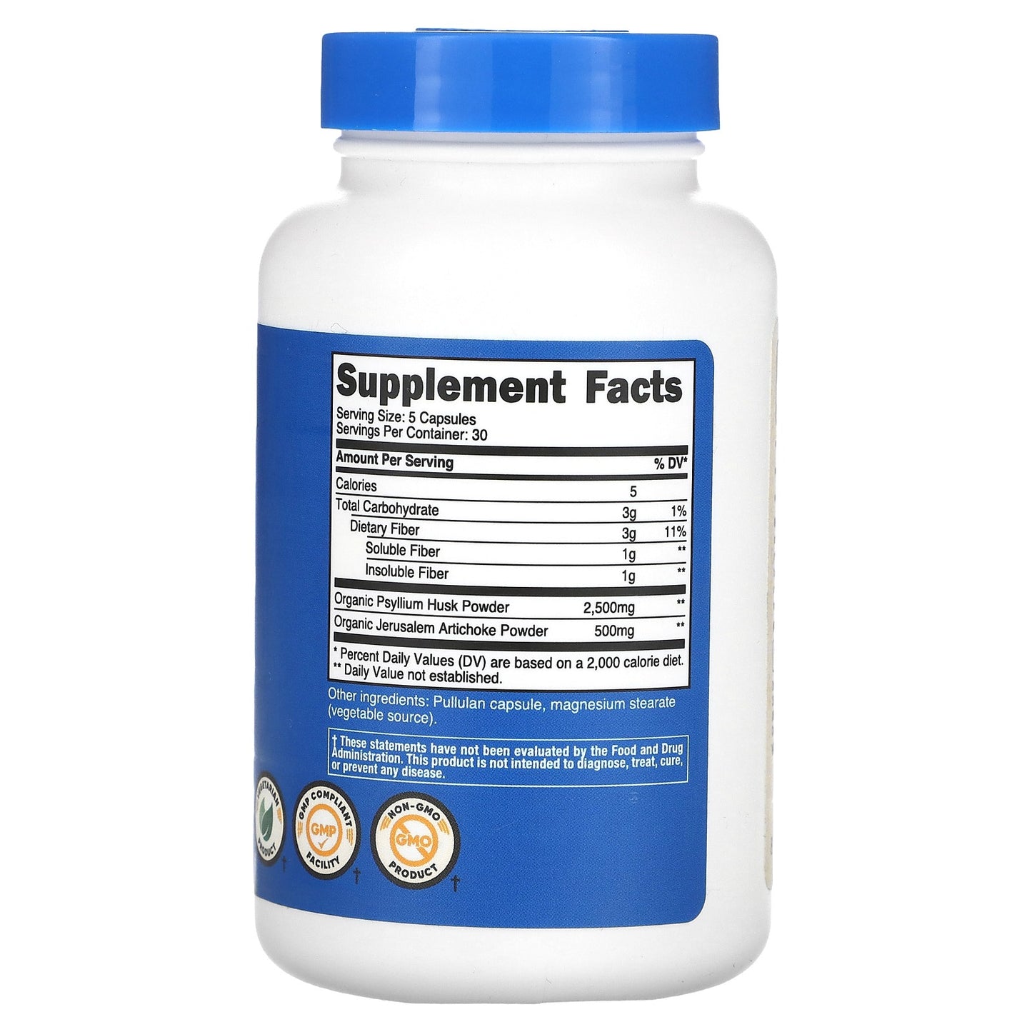 Nutricost Fiber Capsules with Prebiotic Fiber – 150 Capsules, Dietary Fiber & Digestive Health Supplement
