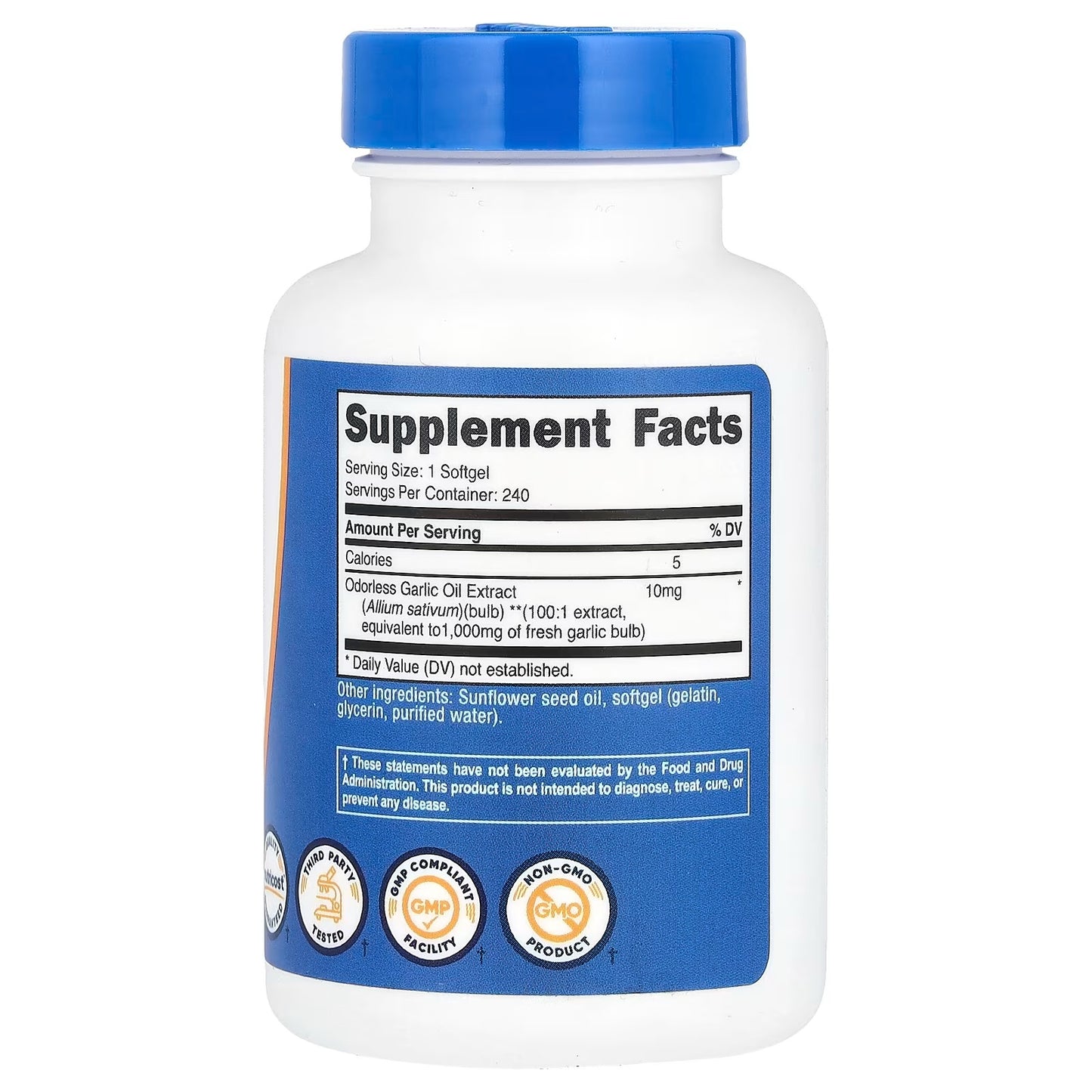 Nutricost Garlic 1000mg – 240 Odorless Softgels, Gluten-Free Garlic Supplement