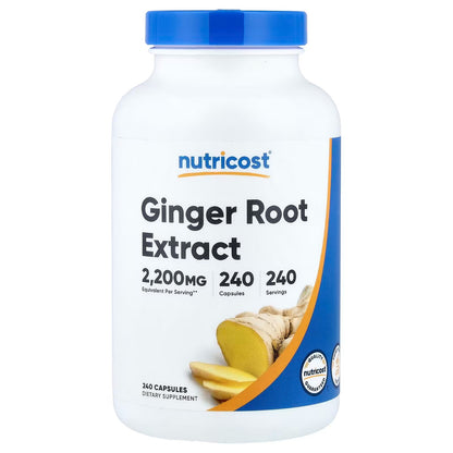 Nutricost Ginger Root Extract – 240 Capsules, 240 Servings, Herbal Ginger Supplement