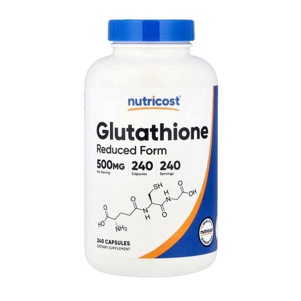 Nutricost Glutathione 500 Mg Antioxidant Support Cellular Redox Balance Detoxification Processes 240 Capsules
