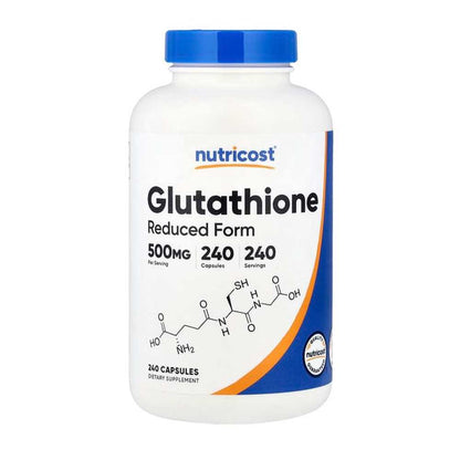 Nutricost Glutathione 500 Mg Antioxidant Support Cellular Redox Balance Detoxification Processes 240 Capsules