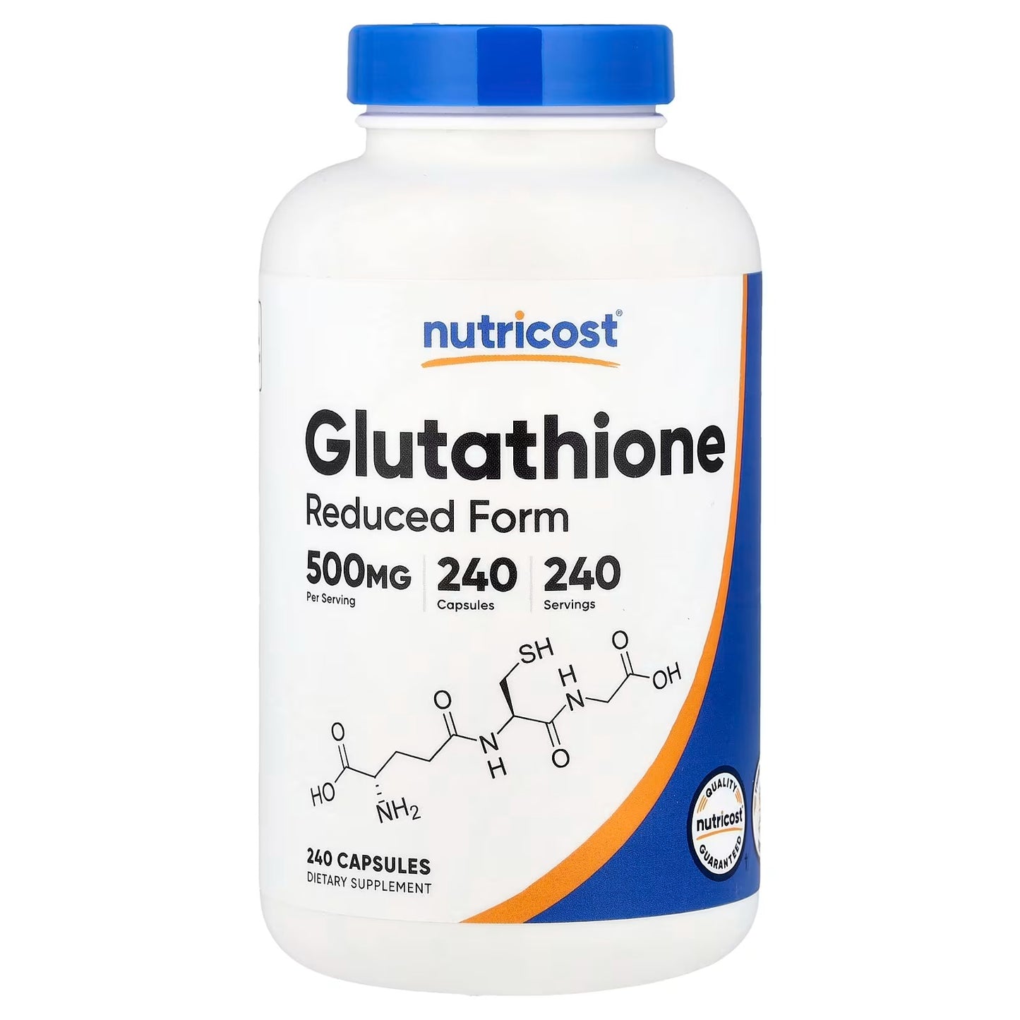 Nutricost Glutathione 500mg – 240 Capsules, Gluten-Free & GMO-Free Antioxidant Supplement