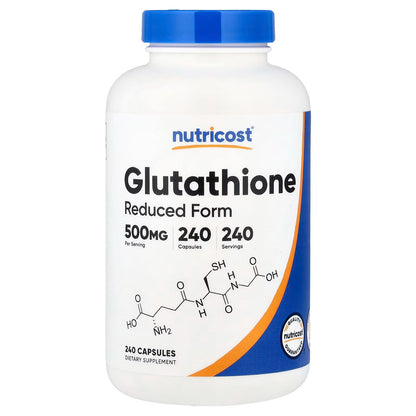 Nutricost Glutathione 500mg – 240 Capsules, Gluten-Free & GMO-Free Antioxidant Supplement