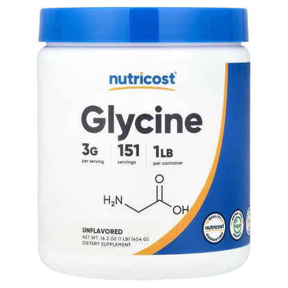 Nutricost Glycine Powder 1 lb (454g) – Pure Glycine Supplement, Non-GMO & Gluten-Free
