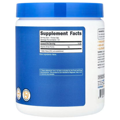 Nutricost Glycine Powder 1 lb (454g) – Pure Glycine Supplement, Non-GMO & Gluten-Free