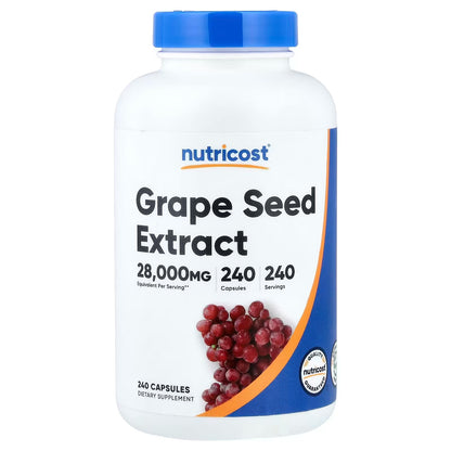 Nutricost Grape Seed Extract – 240 Vegetarian Capsules, 240 Servings, Gluten-Free & GMO-Free