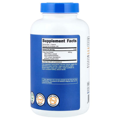 Nutricost Grape Seed Extract – 240 Vegetarian Capsules, 240 Servings, Gluten-Free & GMO-Free