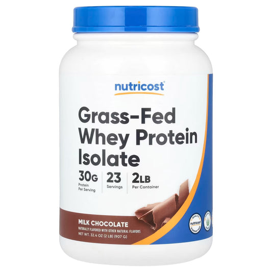 Nutricost Whey Protein Isolate 2 lbs (907g) – Milk Chocolate Flavor, Premium Protein Powder