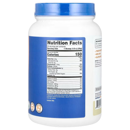 Nutricost Grass-Fed Whey Protein Isolate 2 lbs (907g) – Vanilla Flavor, Premium Protein Supplement