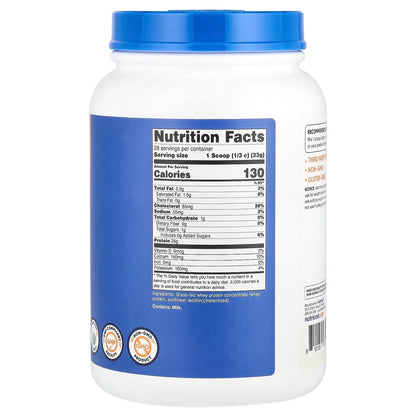 Nutricost Grass-Fed Whey Protein Isolate 2 lbs (907g) – Unflavored, Pure Protein Supplement