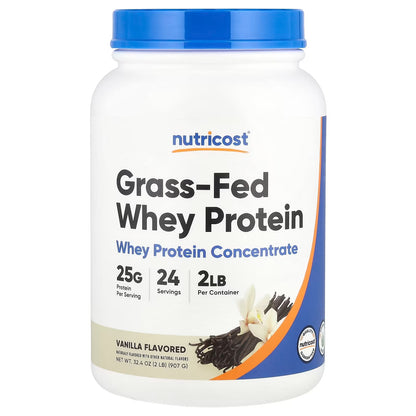 Nutricost Grass-Fed Whey Protein Isolate 2 lbs (907g) – Unflavored Premium Protein Powder