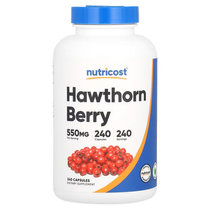 Nutricost Hawthorn Berry 550mg – 240 Capsules, Gluten-Free Herbal Supplement