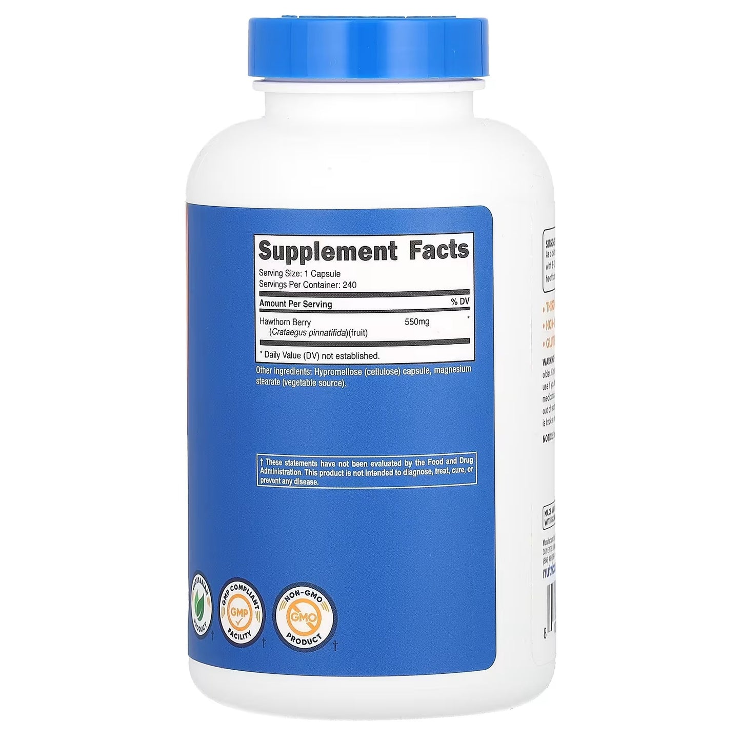 Nutricost Hawthorn Berry 550mg – 240 Capsules, Gluten-Free Herbal Supplement