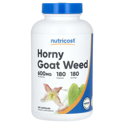 Nutricost Horny Goat Weed Extract 600mg – Epimedium Capsules, 180 Servings, Gluten-Free & Non-GMO
