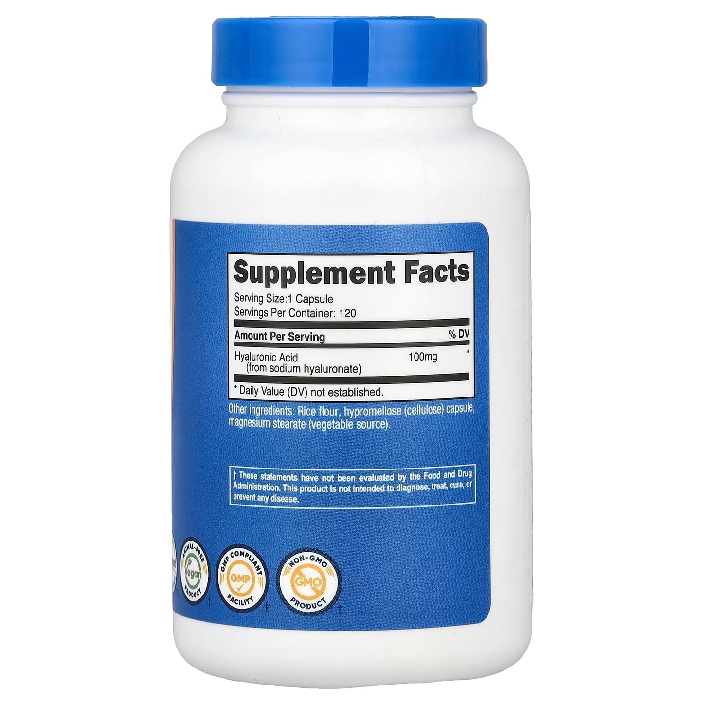 Nutricost Hyaluronic Acid 100mg – 120 Vegetarian Capsules, Gluten-Free & GMO-Free
