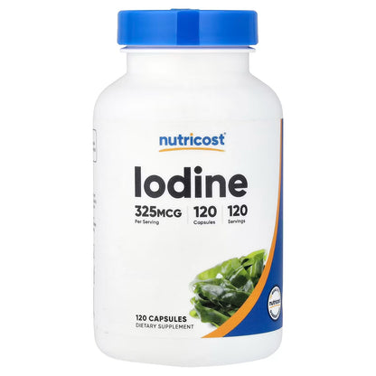 Nutricost Iodine 325mcg from Organic Sea Kelp – 120 Capsules, Natural Iodine Supplement