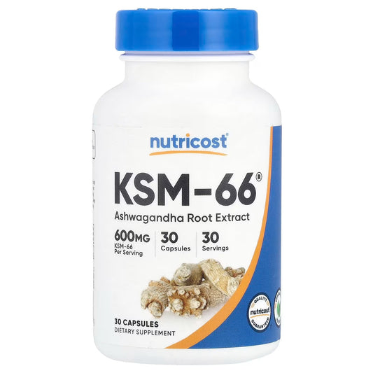 Nutricost KSM-66 Ashwagandha 600mg – 60 Capsules, Premium Ashwagandha Root Extract Supplement