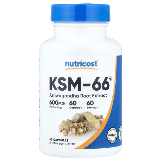 Nutricost KSM-66 Ashwagandha 600mg – 60 Capsules | 5% Withanolides with BioPerine