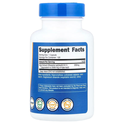 Nutricost Kale Extract – 120 Capsules, 120 Servings, GMO-Free Herbal & Superfood Supplement