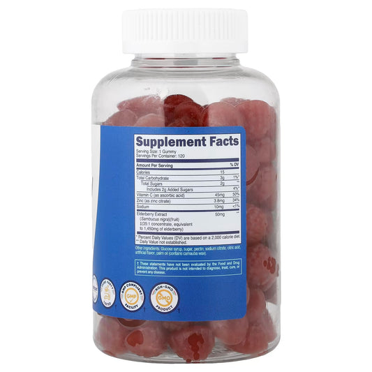 Nutricost Kids Elderberry Gummies 50mg – 120 Gummies with Zinc & Vitamin C, Kids Wellness Supplement