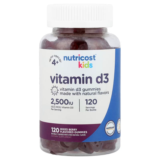 Nutricost Kids Vitamin D3 Gummies 2,500 IU (62.5mcg) – 120 Gummies, Children’s Vitamin D Supplement