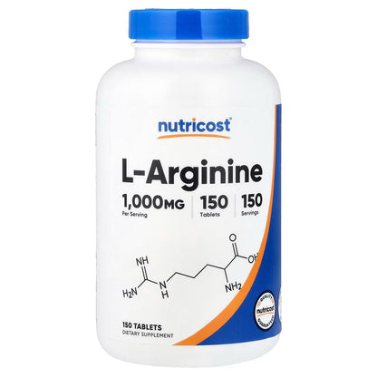 Nutricost L-Arginine 1000mg – 150 Tablets, High-Potency Amino Acid Supplement
