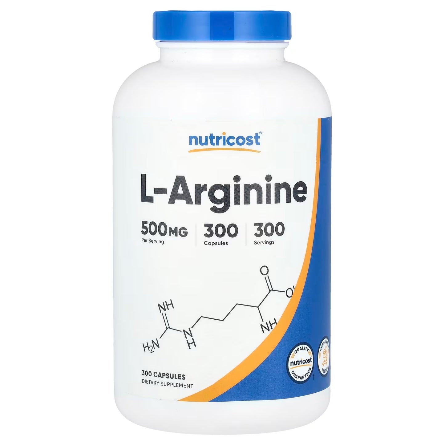 Nutricost L-Arginine 500mg – 300 Capsules, Gluten-Free & Non-GMO Amino Acid Supplement