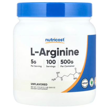 SEO-Optimized Product Title: Nutricost L-Arginine Powder 500g (1.1 lbs) – Pure Amino Acid, 100 Servings, Sports Supplement