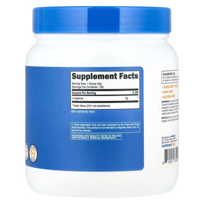 SEO-Optimized Product Title: Nutricost L-Arginine Powder 500g (1.1 lbs) – Pure Amino Acid, 100 Servings, Sports Supplement