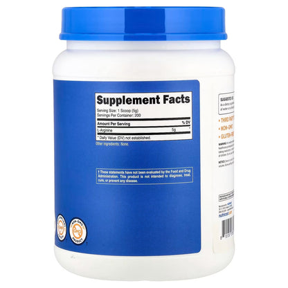 Nutricost L-Arginine Powder 1kg (2.2 lbs) – Pure L-Arginine, 5g Per Serving, Amino Acid Supplement