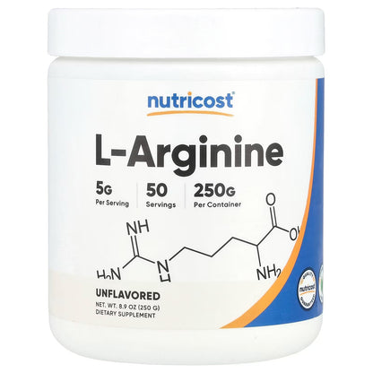 Nutricost L-Arginine Powder 250g – Pure L-Arginine, 5000mg Per Serving, Amino Acid Supplement
