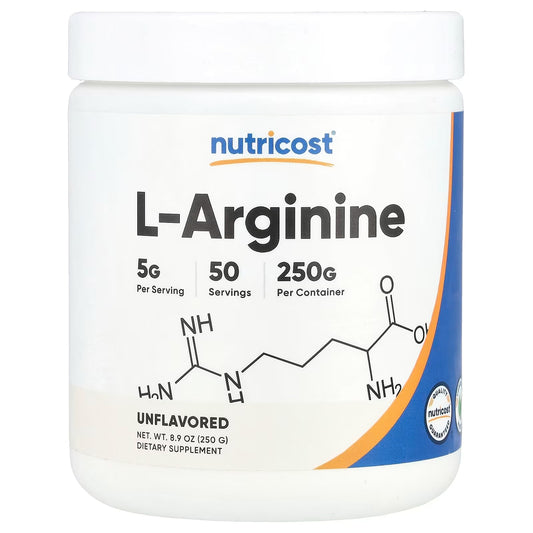 Nutricost L-Arginine Powder 250g – Pure L-Arginine, 5000mg Per Serving, Amino Acid Supplement