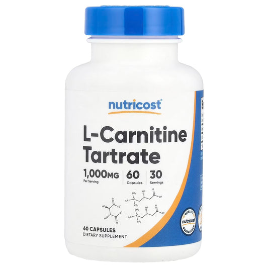 Nutricost L-Carnitine Tartrate 1000mg – 120 Capsules, 60 Servings, Fitness & Amino Acid Supplement