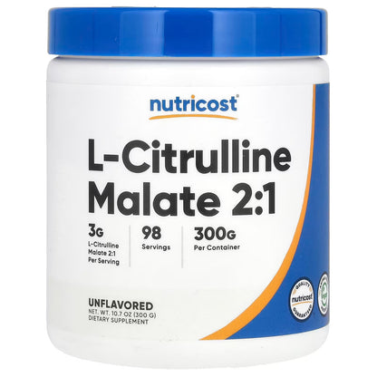 Nutricost L-Citrulline Malate 2:1 Powder – 300g, Pure Amino Acid Sports Supplement