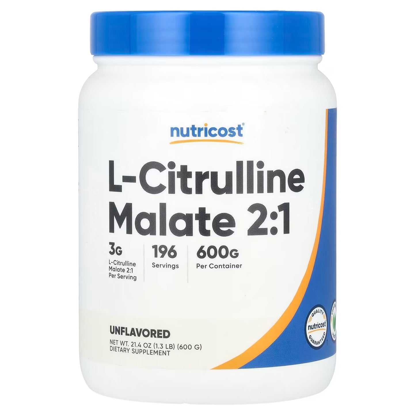Nutricost L-Citrulline Malate 2:1 Powder 600g – Pure Amino Acid & Pre-Workout Supplement